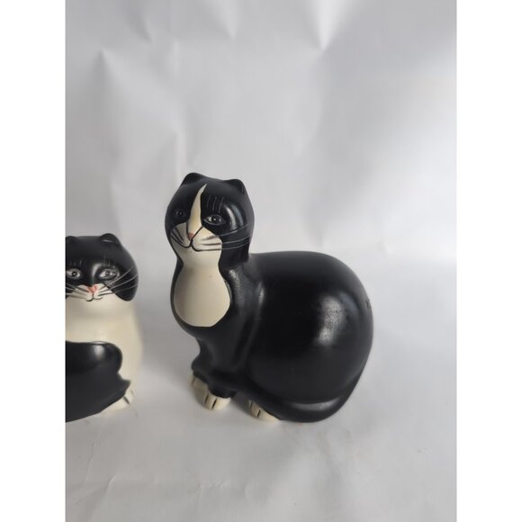 Cat Salt and Pepper Shakers by Sakura Black and White Warren Kimble - Picture 3 of 6